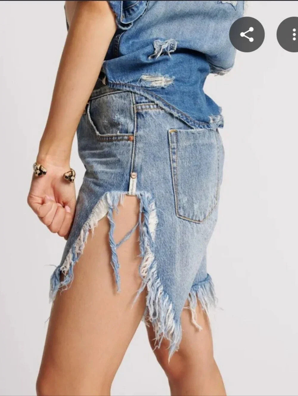 One Teaspoon X Free People Women's Frankies Low Waist Long Length Denim Shorts